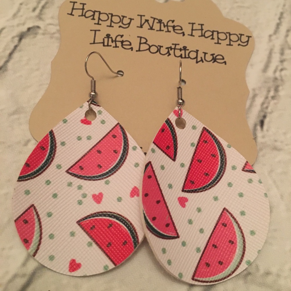 3 for $20 Watermelon teardrop earrings